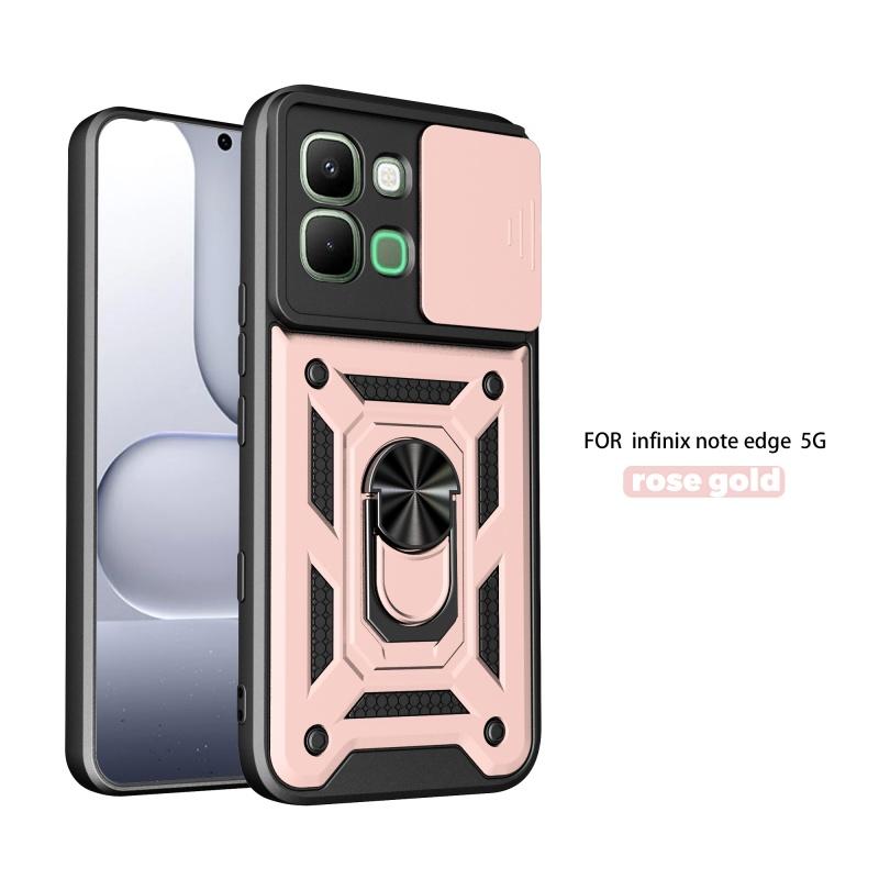 For Infinix Note Edge 5G Case Car Push Window Holder Armor Phone Case For Infinix Note Edge 5G Slide Camera Protect Back Cover