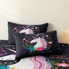 3 Pieces Dark Starry Unicorn Duvet Cover Bedding Set, Ultra Soft Breathable Microfiber Bedding, Ideal Whimsical Decor Gift