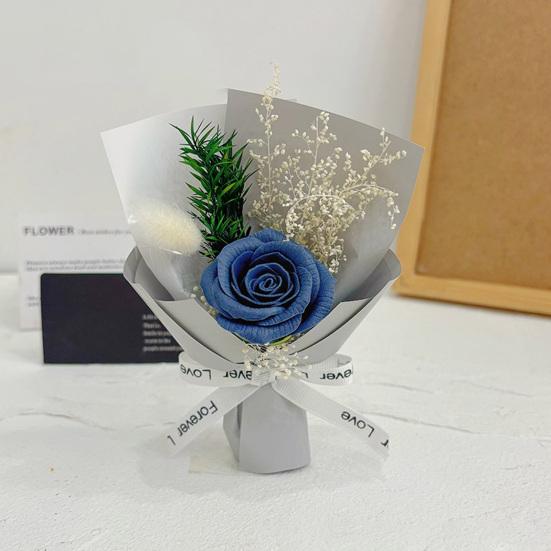 Eternal Rose Flower Mini Aromatherapy Soap Rose Bouquet Artificial Flower Arrangement Romantic Scented Flower Gift for Women Mom Wife Best Friend