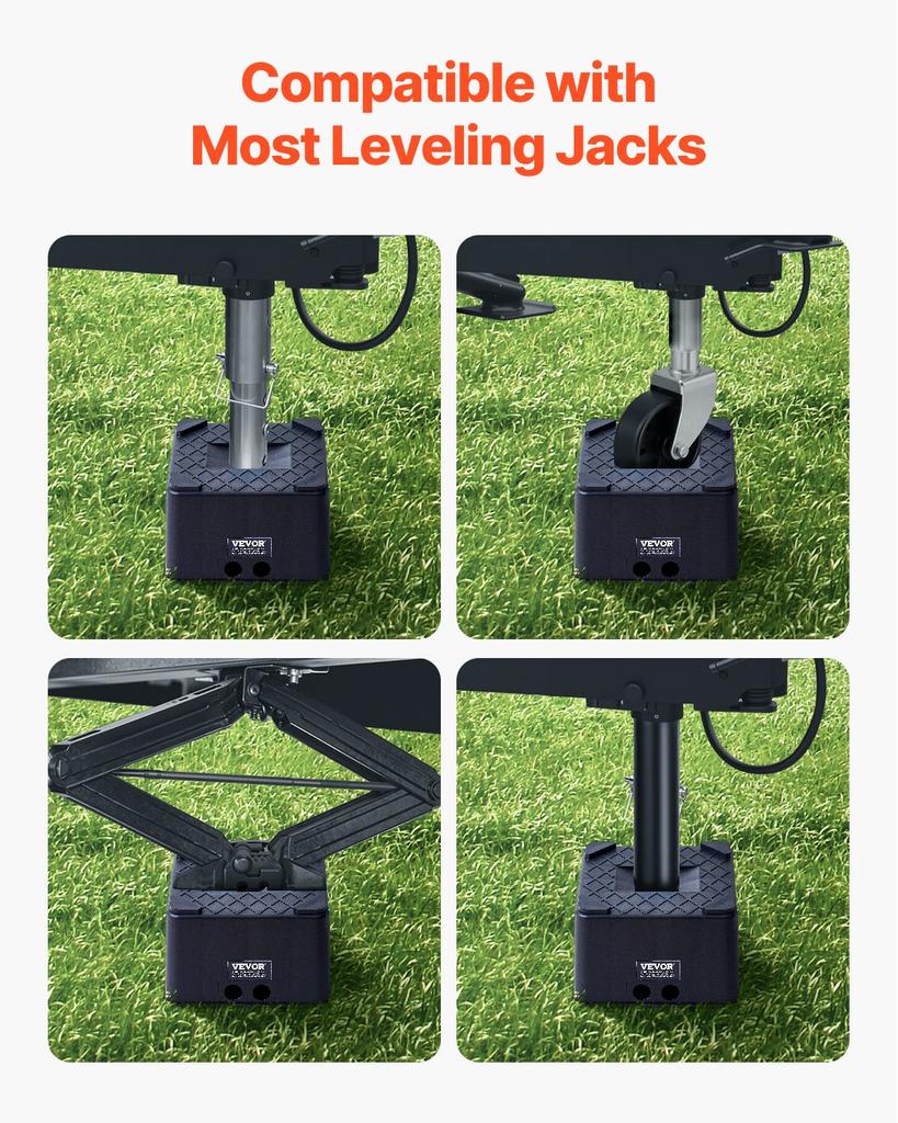 VEVOR Trailer Jack Block, 6" High Heavy Duty RV Leveling Block with 6000 lbs Capacity, RV Jack Stand, Motorcycle Stand, Stool