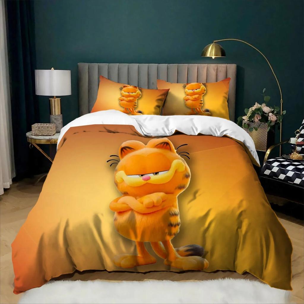 Cartoon 3D Digital printing G-Garfield Duvet Cover Set Bedding Set For Kids Adults Single Double Large Sizes Bedroom Decor 2/3pc