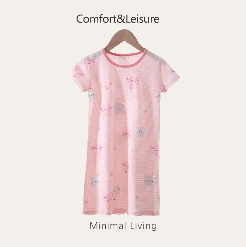 Girls' Breathable Summer Nightgown - Air Conditioning Suit for Kids