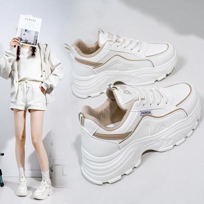 INS Korean Style Platform Dad Shoes  Spring New Street Snap Student Running Sneaker Height Increasing Leisure Q8825
