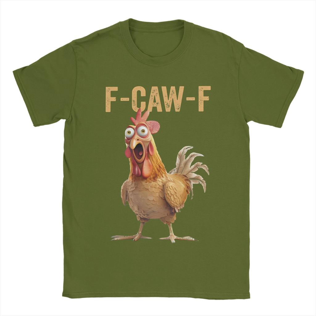 F CAW F Kuře Vtipné Meme Černá Vrána F-Caw-F Černý Pták Merch Unisex Tričko Bavlněné Tričko Graficky Tištěné Tričko Oblečení