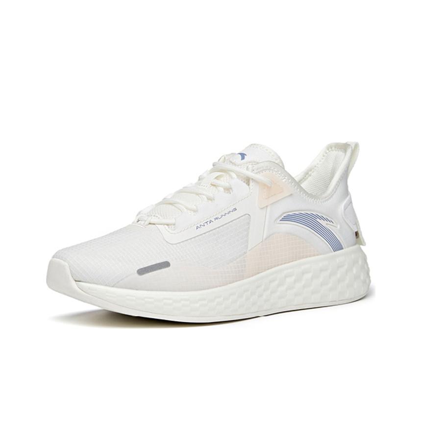 Anta Running Series Trendy Versatile Shock Absorbing Non-Slip Wear-Resistant Breathable Low-Top Running Shoes Women Sneaker White Purple 922125523-1