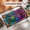 Music Guitar Theme Soft Crystal Velvet Rug Custom Name & Text Print Non Slip Floor Rug for Bedroom Living Room
