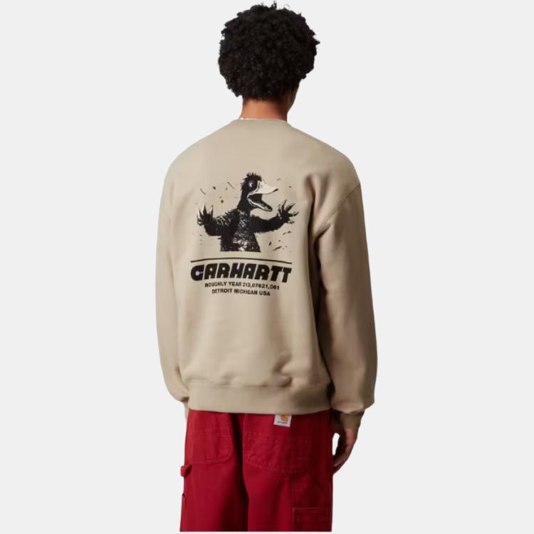 Carhartt WIP Mikina Wiptopia s grafickým potiskem na zádech Volný střih Kulatý výstřih Dlouhý rukáv Pánské mikiny I035644-G1-XX