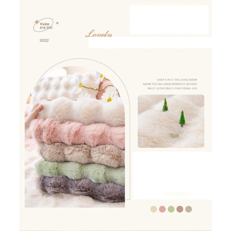 Winter Thicken Rabbit Plush Sofa Covers Super Soft Sofa Towel Cover Non -Slip Couch Slipcover Sofa Towel For Living Room Decor