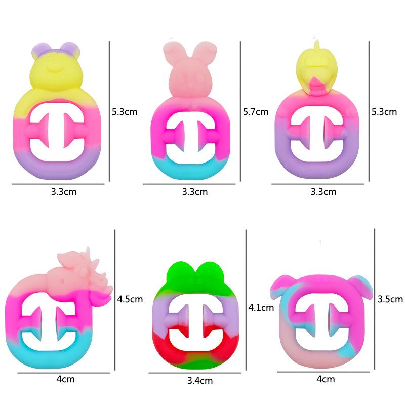 5/10/20Pcs Stress Relief Finger Hand Grip Rainbow Fidget Snapper Toy Stress Ball For Kids Adult Sensory Toys Gifts Juguetes