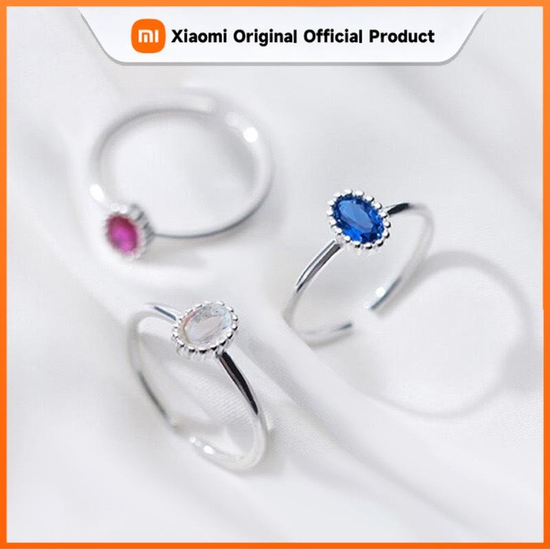 Xiaomi BF CLUB 925 Sterling Silver Ring For Women Jewelry Colorful CZ Open Vintage Handmade Ring Allergy For Party Birthday Gift
