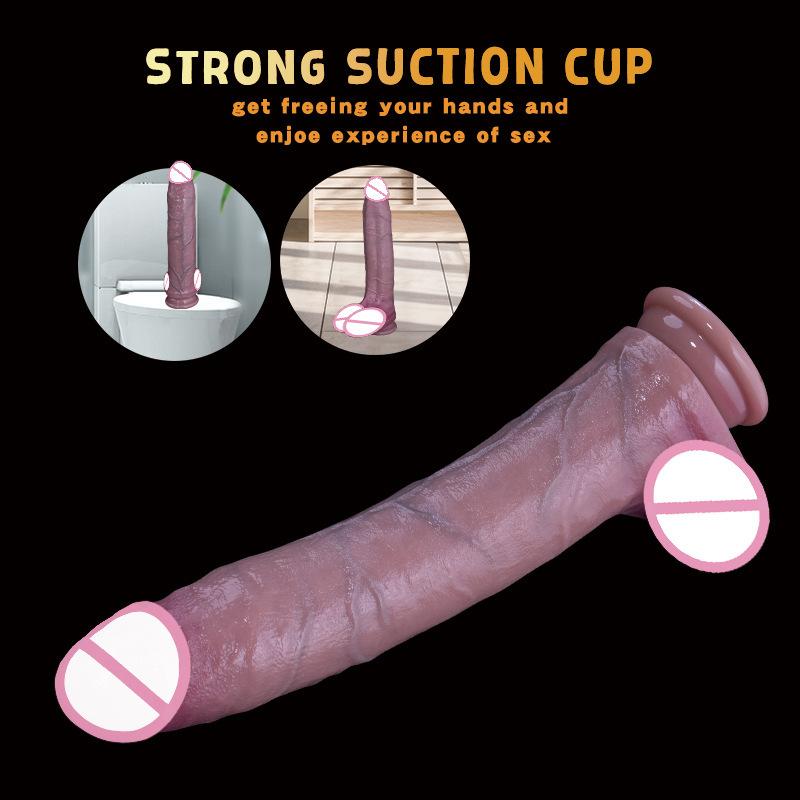 Super Thick Simulation Male Root Dildo Female Vaginal Thrusting Masturbator Sex Toy