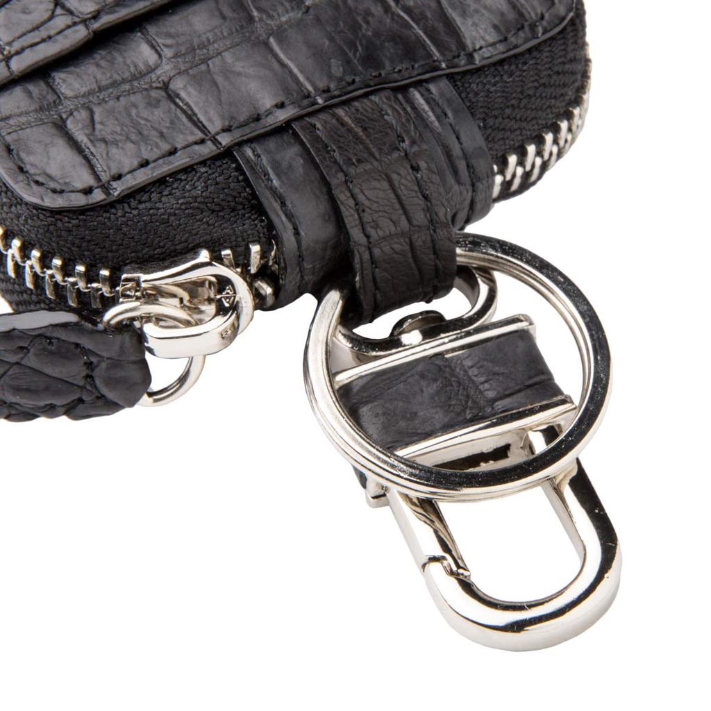 [Revetta] Crocodile Leather Smart Key Case, Black, Genuine Leather, Men's, Matte Finish [083-1crk-1]