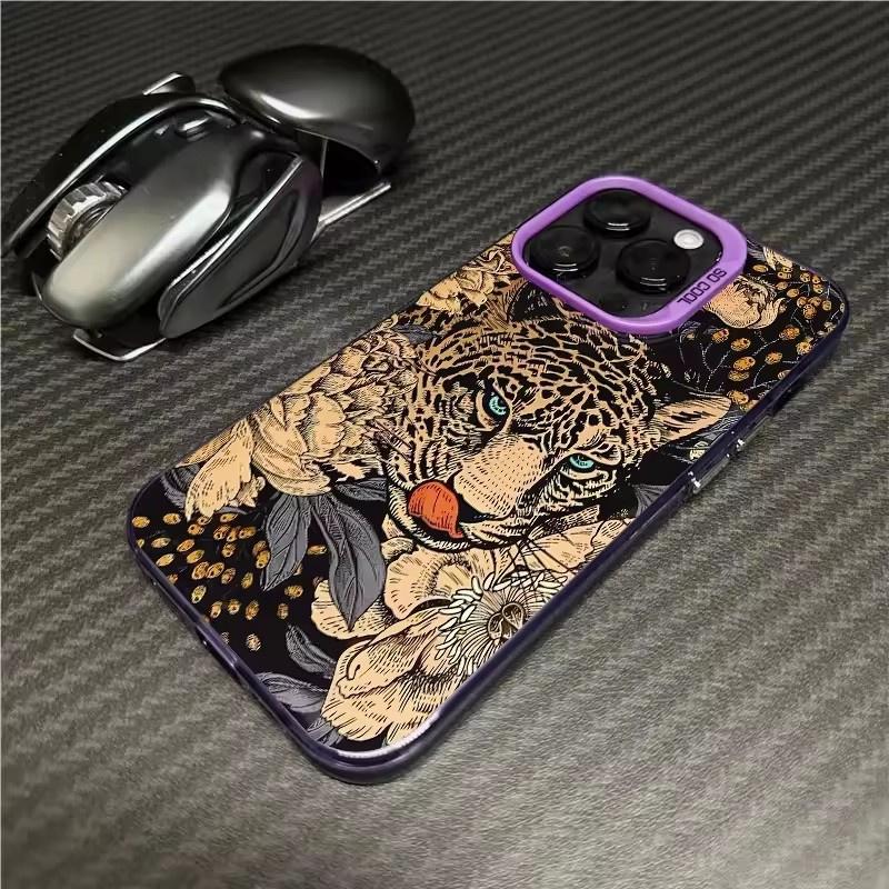 

Розкішні леопардові чохли для iPhone 15 Чохли iPhone 12 13 11 14 Pro Max 12 Mini XSMax X XR 7 8 Plus SE 2020 2022 Cover iPhone 14 Pro фіолетовий