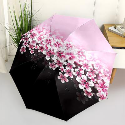 1pc Cherry Blossom Artwork Umbrella with Plastic Handle,Compact & Stylish,Suitable for All Seasons Ptys26044