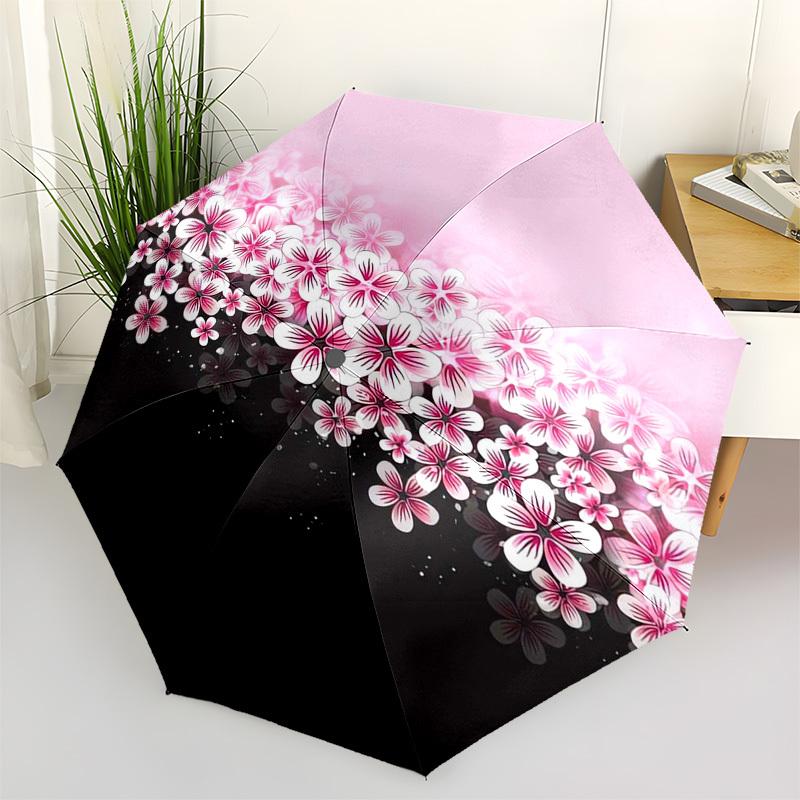 1pc Cherry Blossom Artwork Umbrella with Plastic Handle,Compact & Stylish,Suitable for All Seasons ptys26044