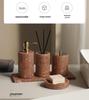 DecoTalk Wabi-sabi Red Travertine Bathroom Washbasin Set with Aromatherapy Tissue Box Tray