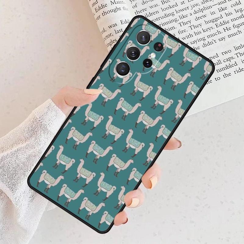 Llama Alpaca Pattern Phone Case For Samsung Galaxy S25 S23 S30 S21 S20 FE S24 S22 Note 10 20 S8 Plus Ultra Lite