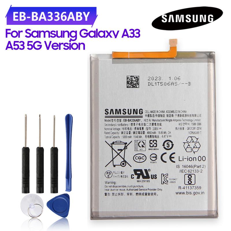 Original Replacement Battery For Samsung Galaxy A33 A53 5G SM-A5360 A5360 EB-BA336ABY EB-BA536ABY Battery 4860mAh