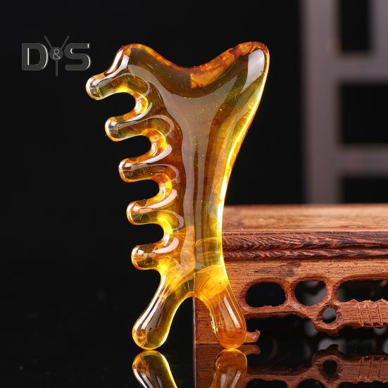 4-in-1 Scalp Massager Comb Wide Tooth Combs Resin Gua Sha Tool for Head Facial Therapy Acupressure & Meridian Stimulation