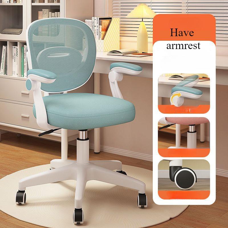 Ergonomischer Komfortabler Drehstuhl Bürostuhl Zuhause Student Rückenlehnenstuhl Hebbare Stühle Armlehnen Verstellbar für Zuhause