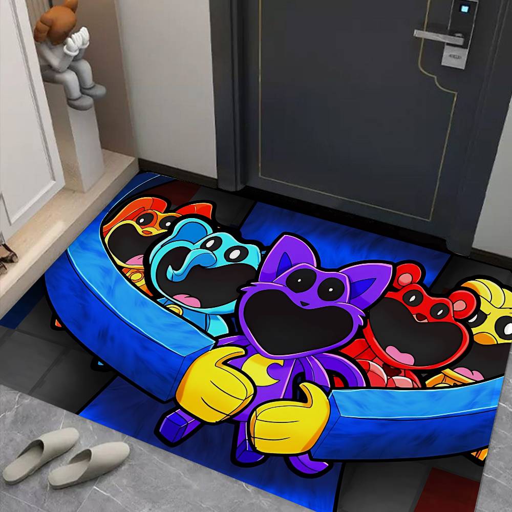 Cartoon S Smiling C Critters Door Mat Washable Non Slip Living Room Sofa Chairs Area Mat Kitchen Doormat Area Rug