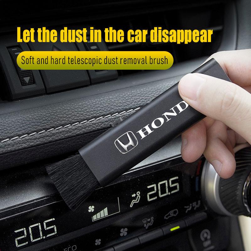 Car Badge Dual Head Soft Bristle Brush Auto Dust Removal Tools For Honda Civic Accord Crosstour Spirior Odyssey Avancier UR-V JP8
