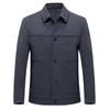 Men's Double-Sided Wool Jacket with Detachable Down Liner - Winter Business Casual for Middle-Aged Men