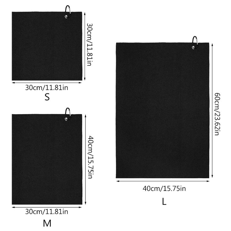 2Pcs Golf Towels,Microfiber Merbau Pattern Golf Towel for Men Women Golf Gifts Black Golf Towel with Carabiner Clip