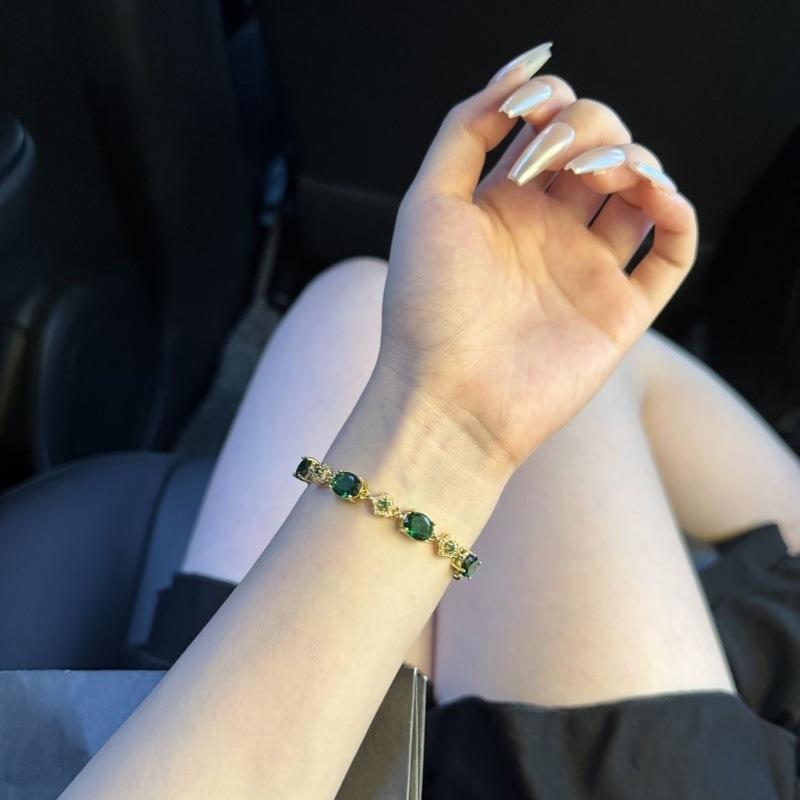 

Серебряный браслет со змеей, изумрудным цирконом, новый многослойный придворный стиль, легкая роскошь, модный, высококлассный, с темпераментом