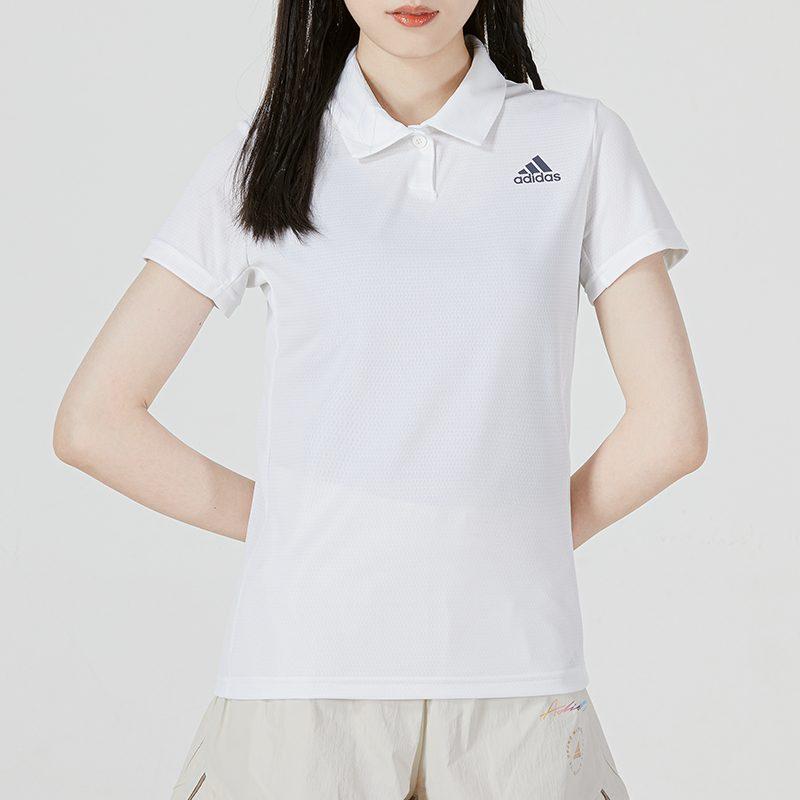 Adidas Polo Shirts Women's White Moderate Straight Fit HC2718