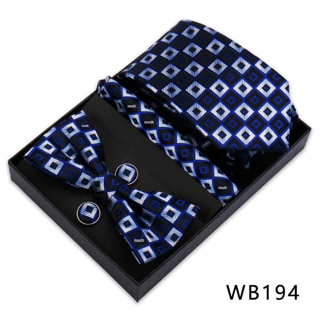 Men's Silk Bow Tie & Pocket Square Gift Set - Business & Wedding