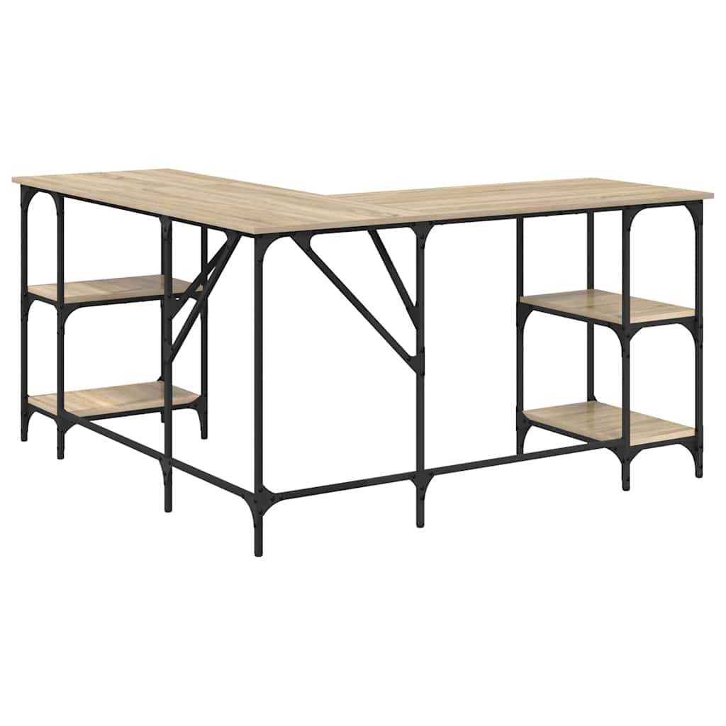 Desk Sonoma Oak Finish 139 x 139 x 75 cm Particleboard