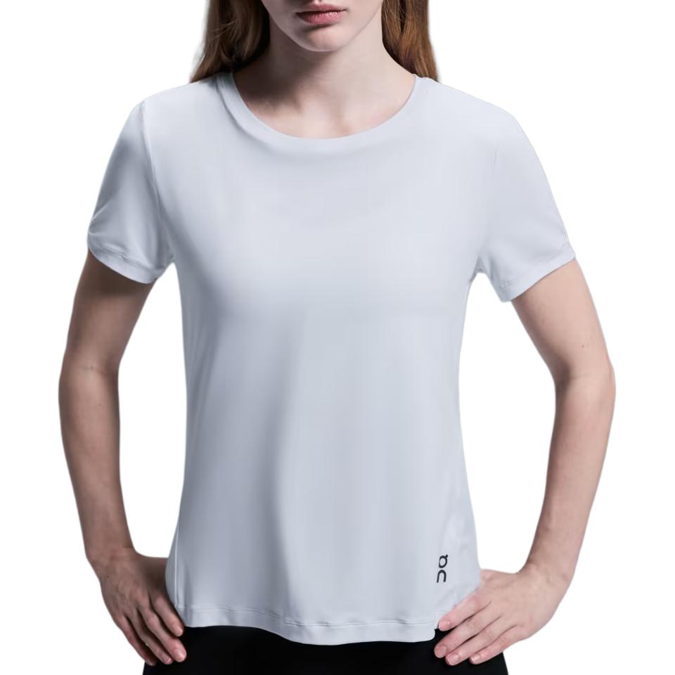 On Movement T 2024 Autumn Winter Fitness Training Series Fashi Logo Round Neck Short Sleeve Women Tops White 1WE30380069