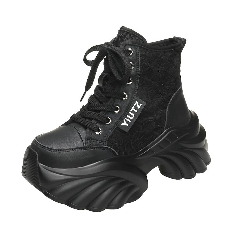 Aphixta Platform Casual Shoes Embroider Upper Women Ankle Boots Spring Autumn Women Sneakers Shoes Female sneakers Plus Size 42