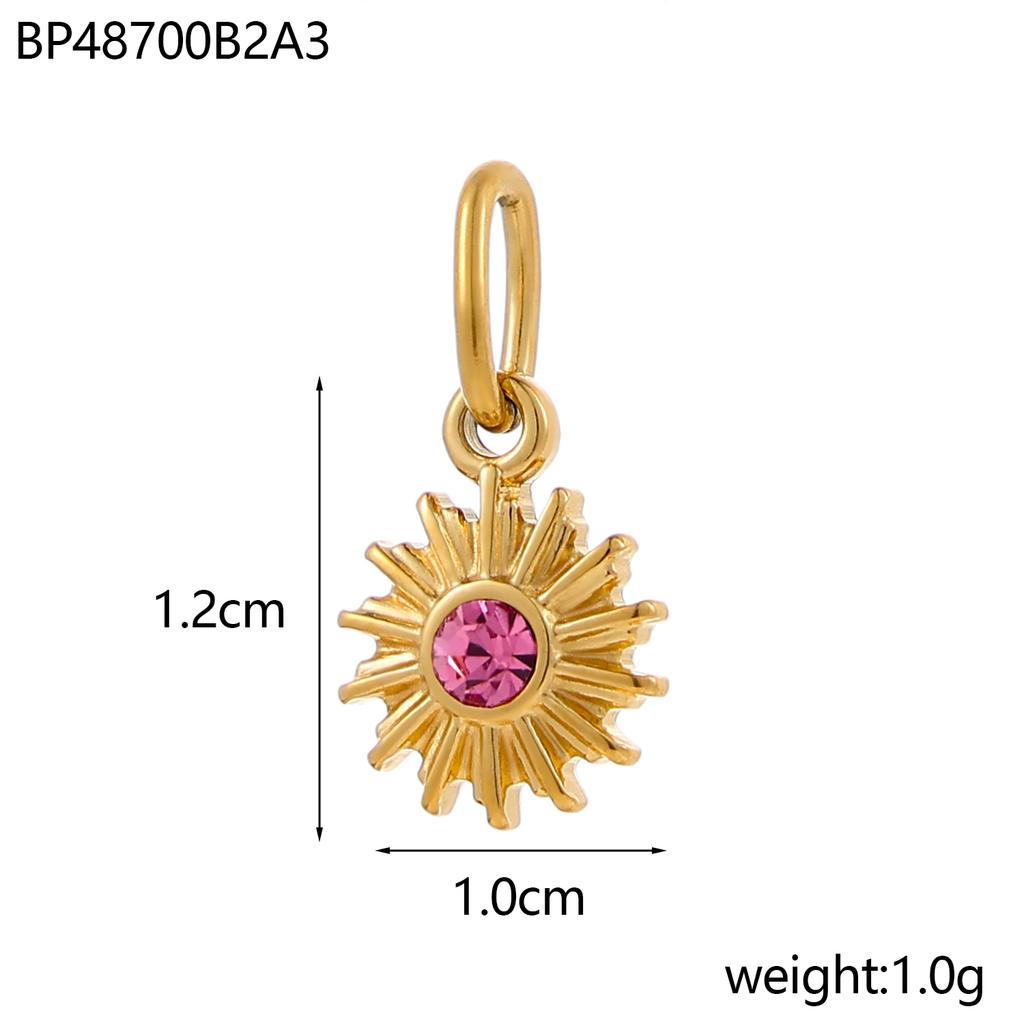 CARLIDANA Ins Style French Vintage Gold Color Sun Charms With Natural Stone Star Shine Stainless Steel DIY Fashion Jewelry
