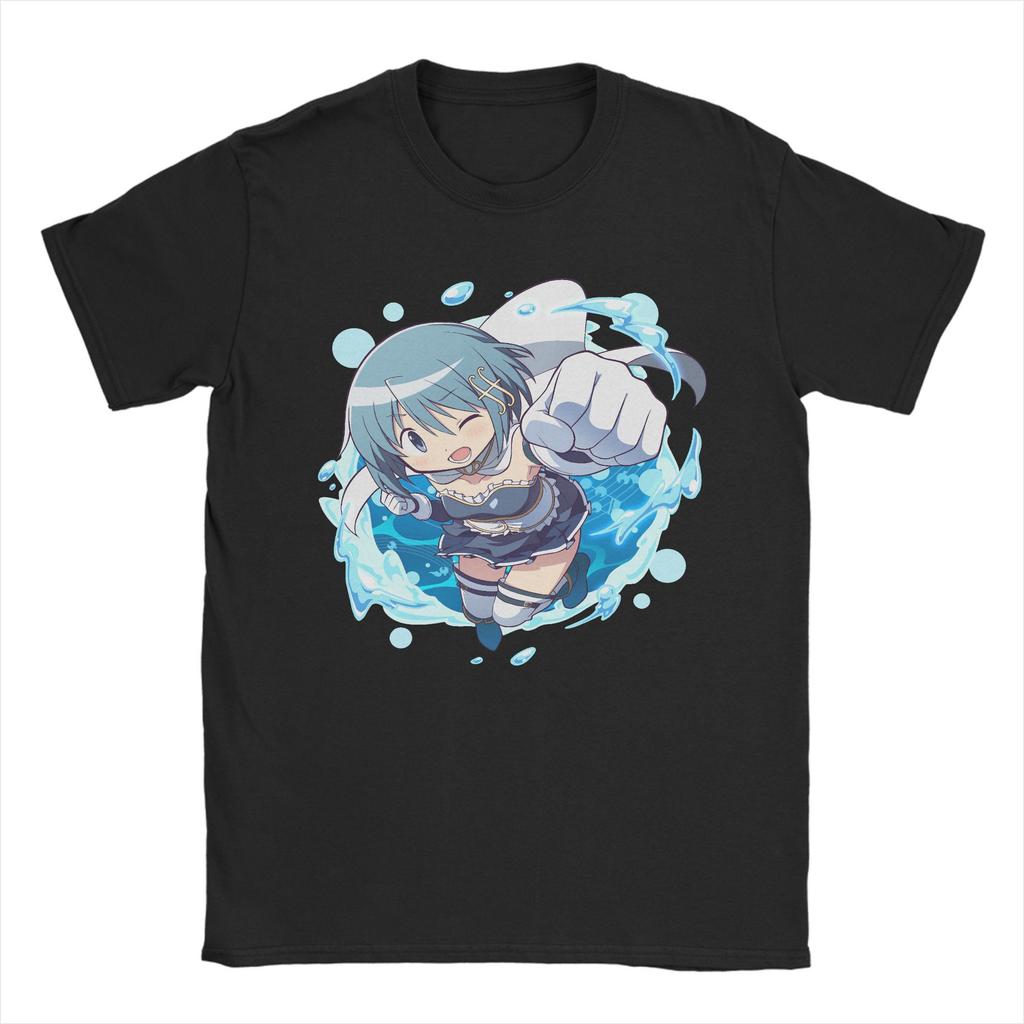 Mahou Shoujo Sayaka Miki T-Shirt Men Madoka Magica Anime Vintage 100% Cotton Tees Crewneck Short Sleeve T Shirts Plus Size Tops