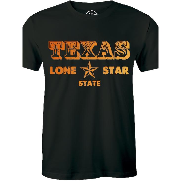 Unisex T-Shirt Featuring The Texas Lone Star State, Perfect for Travel, with a Vintage Style, Made from Breathable Material, Short Sleeves, Crew
