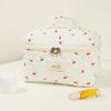 Women Quilted Makeup Bag Cosmetic Organizer Bag Cherry Pattern Aesthetic Cosmetic Bag Cosmetic Clutch Bag Outdoor Travel Bag