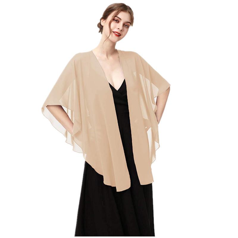 Sciarpa di Chiffon da Donna Elegante Mantellina Parasole con Manica Corta per Matrimoni e Abbigliamento Estivo