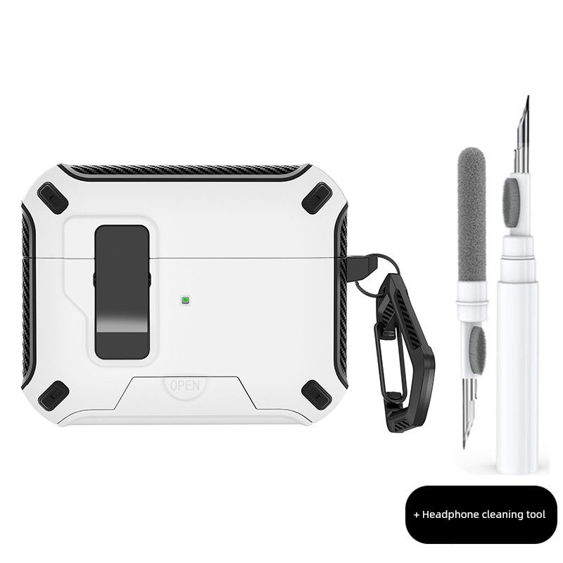 

Protective Case Pro Earphone Case Third Generation New Arrival 1/2 Generation Creative Second Change Bracket Magnetic Suction Drop-Resistant Apple AirPods 4 Snow White