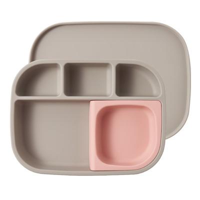 Conjunto de prato modular de silicone para sucção infantil Wormly, prato + tigela + capa de prato, coral, itens populares para pais coreanos