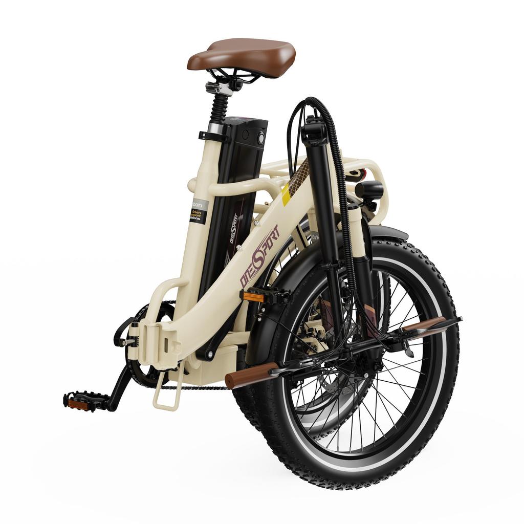 "ONESPORT OT16-2 Folding E-Bike - 250W Motor, 120km Range, 20" Tires, Shimano 7-Speed, IPX5 Waterproof, Compact Design"