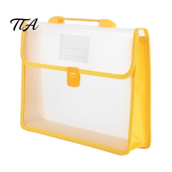 Study Material Storage Document Organizer with Handle And Buckle Closure, Expandable Waterproof File Bag, Clear Plastic Folder 800 Sheets Capacity