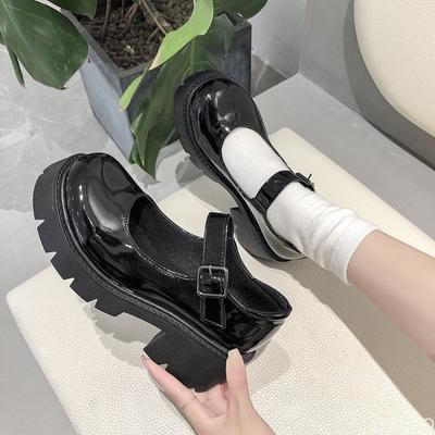 Módní dámské boty 2025 Nové dívčí loli boty Kožené srdce ke kotníku s botami Mary Jane Roztomilé Sexy Retro Britský styl Zapatos De Mujer
