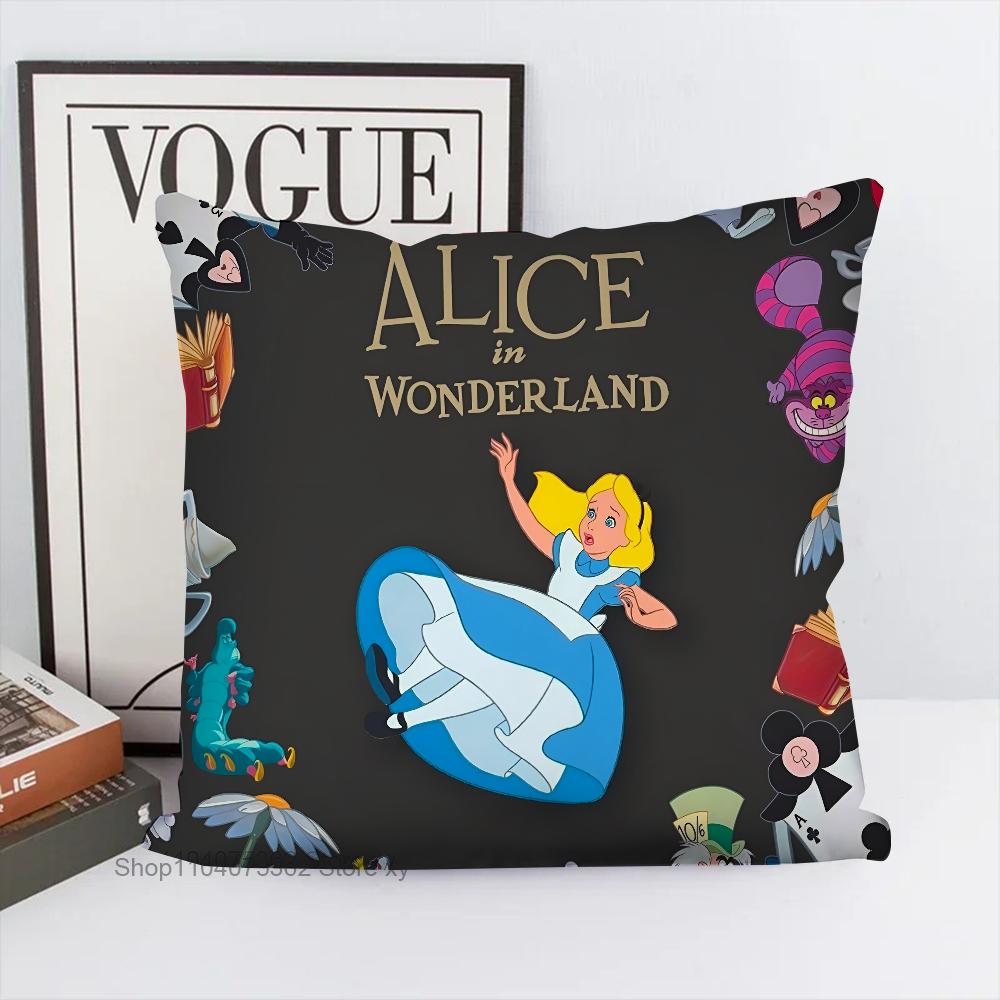 Anime A-Alice In Wonderland Pillow Case Square Pillow Bedroom Sofa Leisure Comfort Cushion Car Living Room Home Decoration