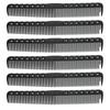 6pcs Carbon Fine Cutting Combs Salon Barber Plastic Hairdressing Flat Top Styling Combs