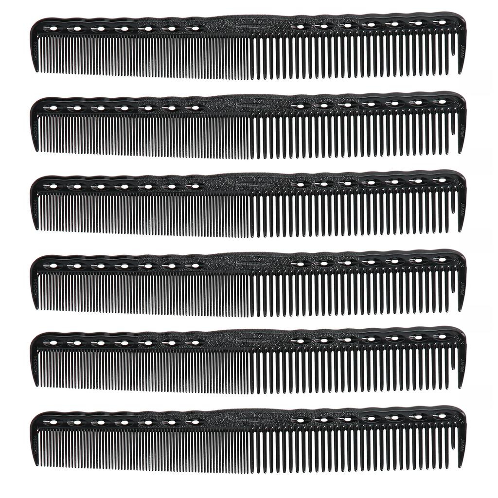 6pcs Carbon Fine Cutting Combs Salon Barber Plastic Hairdressing Flat Top Styling Combs