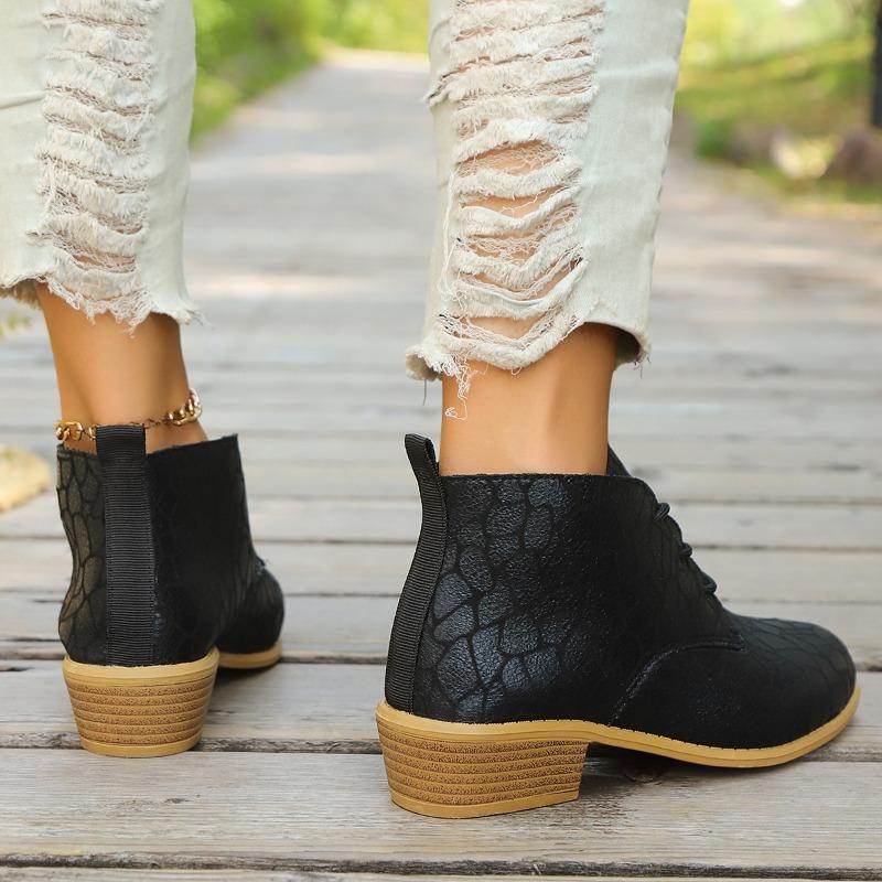 Женские ботинки Осень Острый носок 2024 Горячая распродажа Однотонные Короткие берцы — фото 3