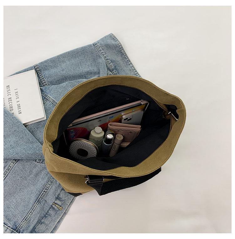 Japanese Style Canvas Tote: Versatile, Fashionable Shoulder Bag for College, Campus & Commuting