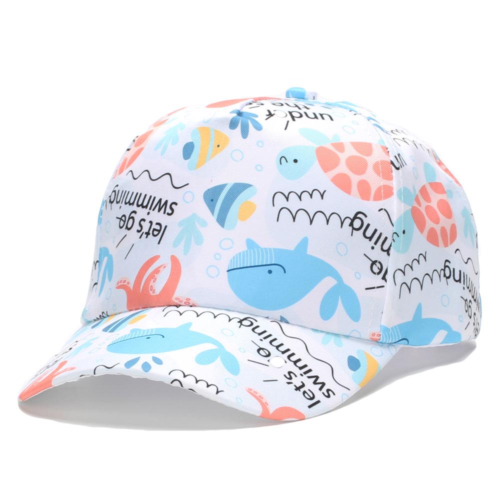 Dinosaur & Butterfly Digital Print Children's Sun Protection Baseball Caps